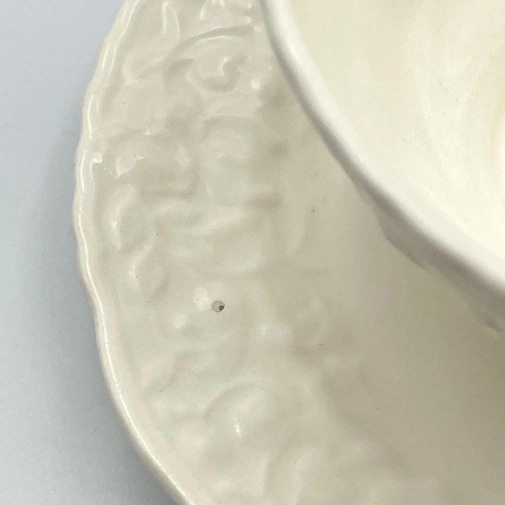 Vintage 1960s Pope Gosser China‎ Rose Point Gravy Boat Attached Underplate USA